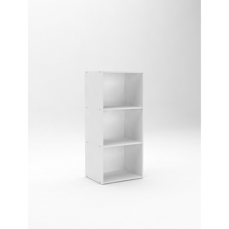  3‑Tier Open Shelf Bookcase – High-Density Engineered Wood,15.9″ W × 11.8″ D × 35.7″ H, White