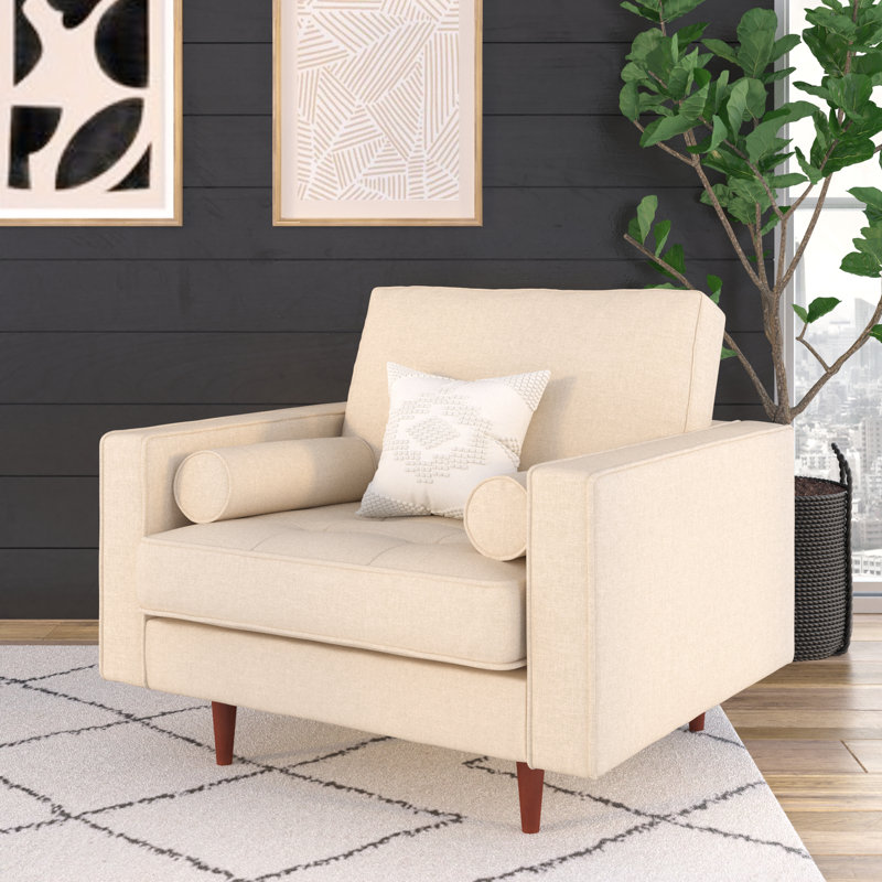 Fauteuil touffeté l 41,5 po Kerney, Tissu beige