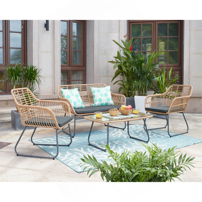 4-Piece Conversation Set, Gray