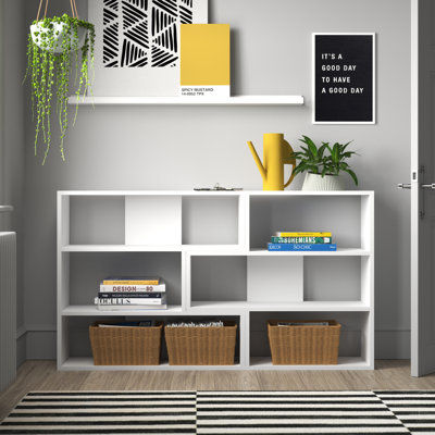 Amandine Modern Freestanding Corner and Wall-Mounted Bookcase with 3-Tier Display Shelves