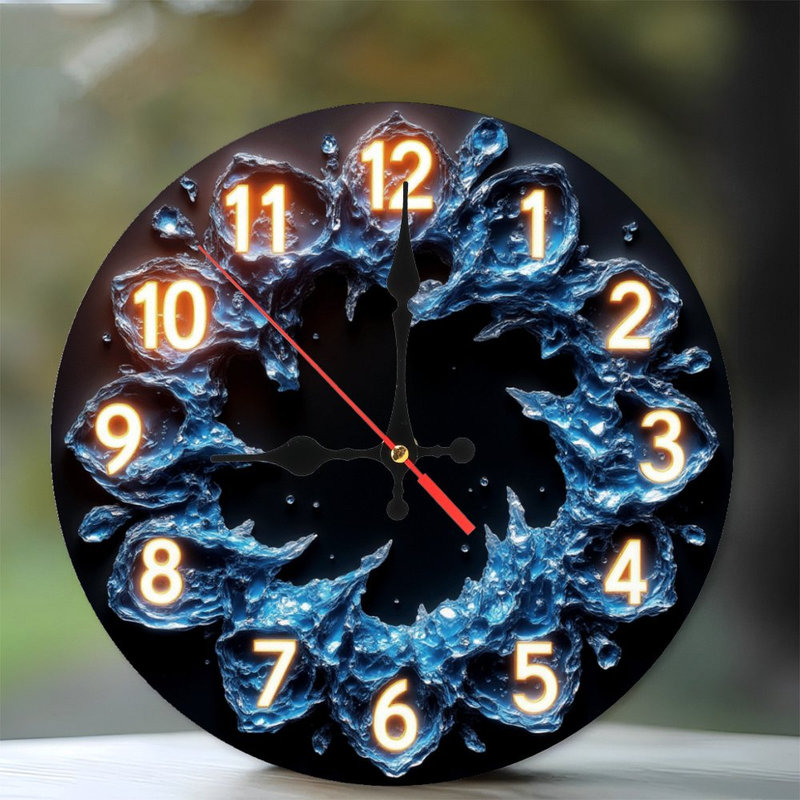 Horloge de glace avec chiffres lumineux