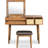 43.3" Classic Brown Wood Makeup Vanity With Flip-Top Mirror, Stool And Three Drawers For Fine Space In Brown, Tasteful Environment-1936269933