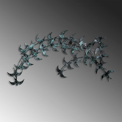 Handmade Decorative Metal Wall Accessory, 29.5 x 53.5 inches | 100% Metal, Thickness: 0.06 inches | Unique Hand-Painted Blue & Black Design, Perfect for Modern Home Decor | Easy Wall Mounting, Stylish and Durable