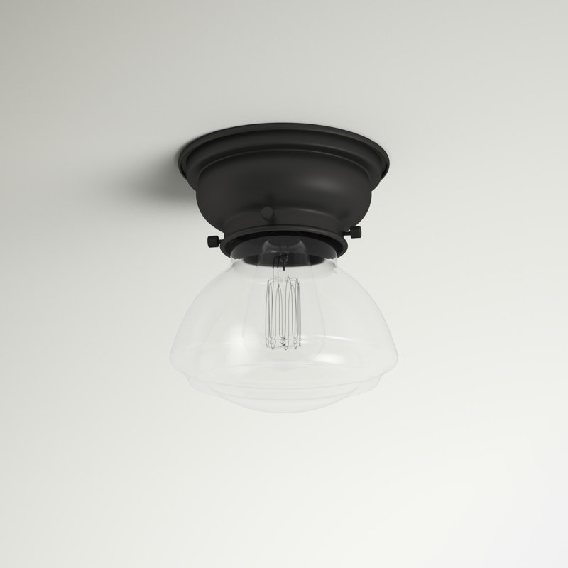 Chesterville Glass Flush Mount, Clear, No Bulb Included, Matte Black