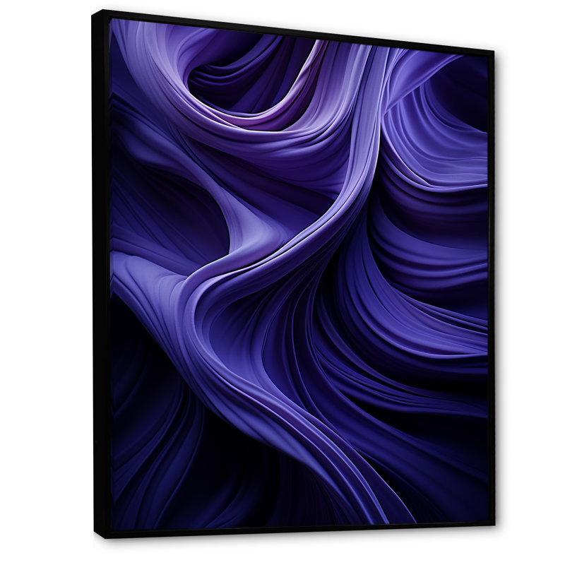 Art mural Claitt - Spirales abstraites_106108, Toile avec cadre flottant noir, H 44 po x l 34 po x P 1,5 po