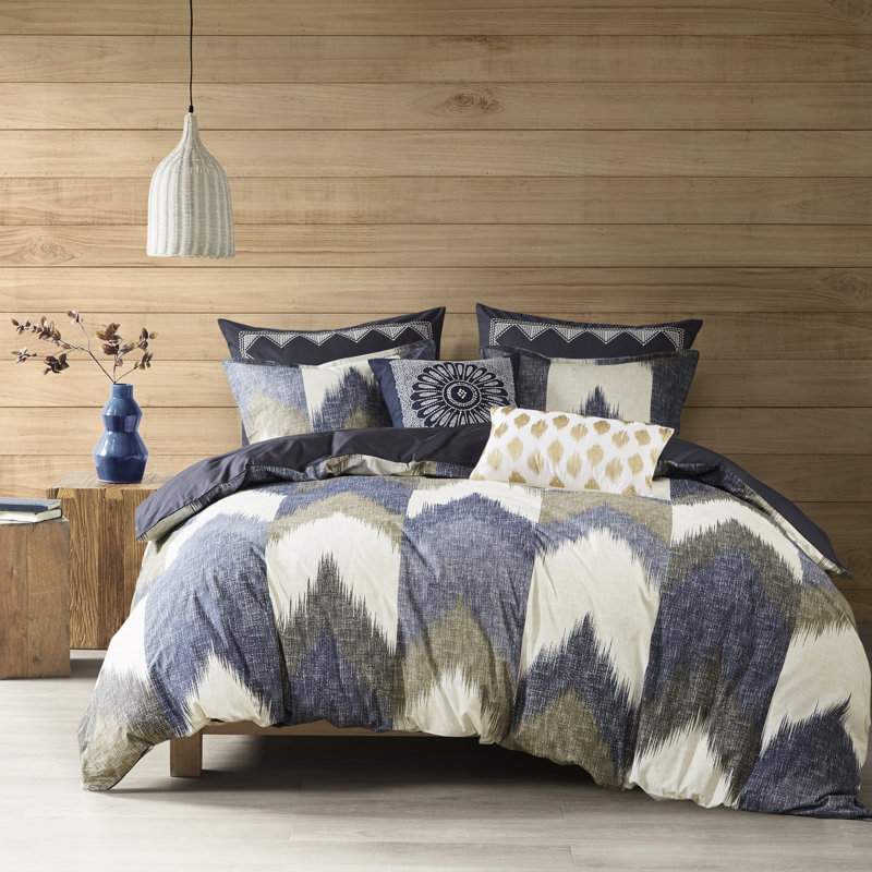 Housse de couette très grand / très grand - coton imprimé avec une étonnante mini-impression et un style moderne
