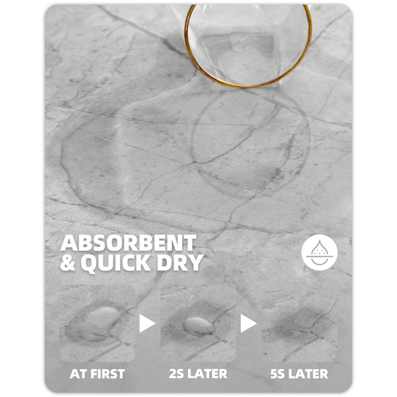 Tapis pour salle de bain, L 17 po x L 32 po, Gris