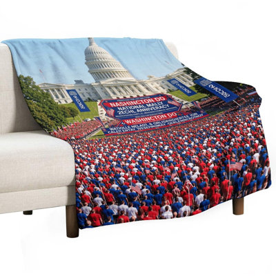 Washington Do National Mally Second Anniversary Luxury Flannel Throw Blanket, Soft Warm Fuzzy Blanket for Living Room Sofa Bed Home Decor