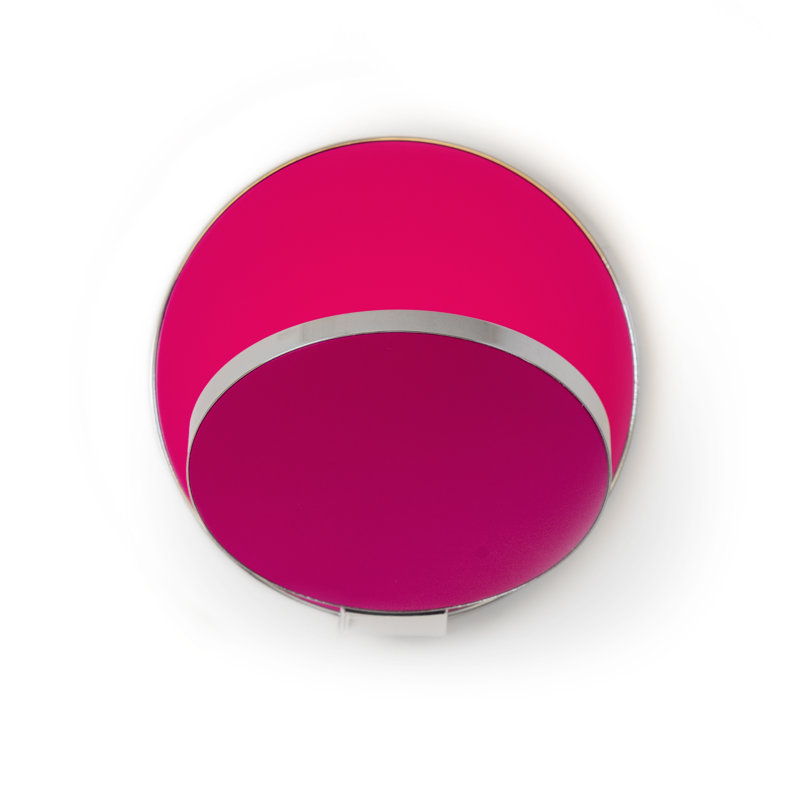 Gravy LED Flush Mounted Sconce, Matte Hot Pink/Chrome