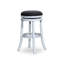 Tabouret de bar 30 po, finition blanche, siège en tissu gris anthracite, tabouret de bar 1 pièce, blanc, tissu