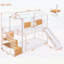 Lit simple superposé en métal avec glissade, escalier de rangement et maisonnette pour chambre d'enfant-133491211