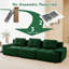 Ensemble de salon 2 pièces 5 places en velours côtelé, avec assises profondes et coussins capitonnés, vert émeraude-129204976