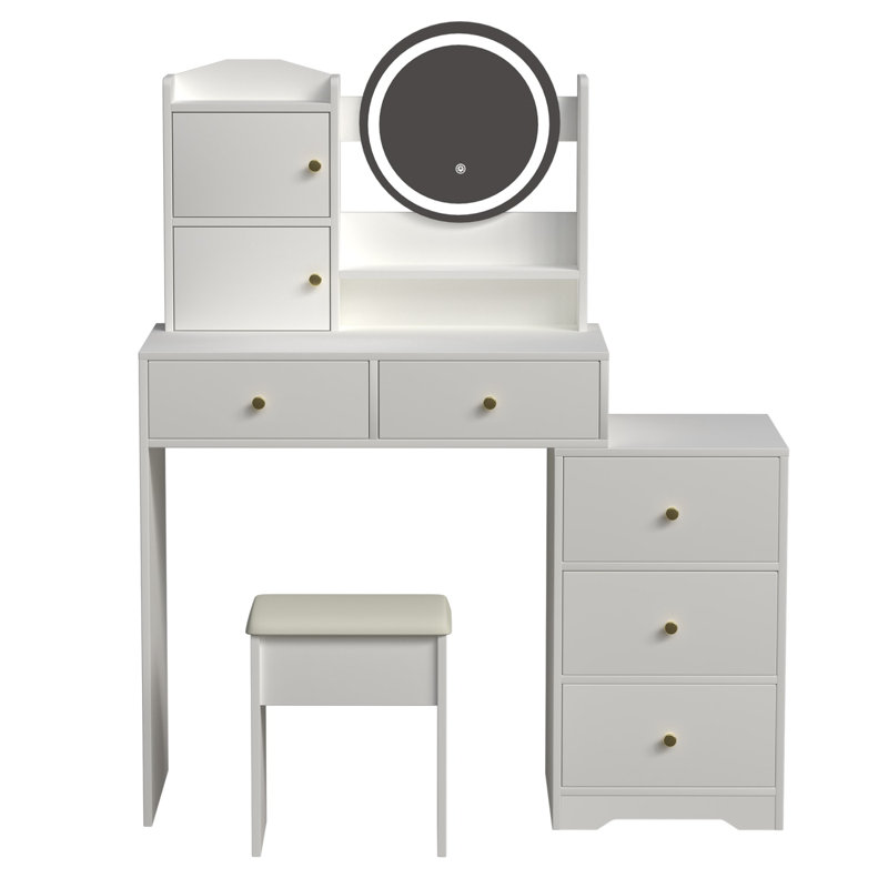 Meuble-lavabo blanc en bois avec miroir