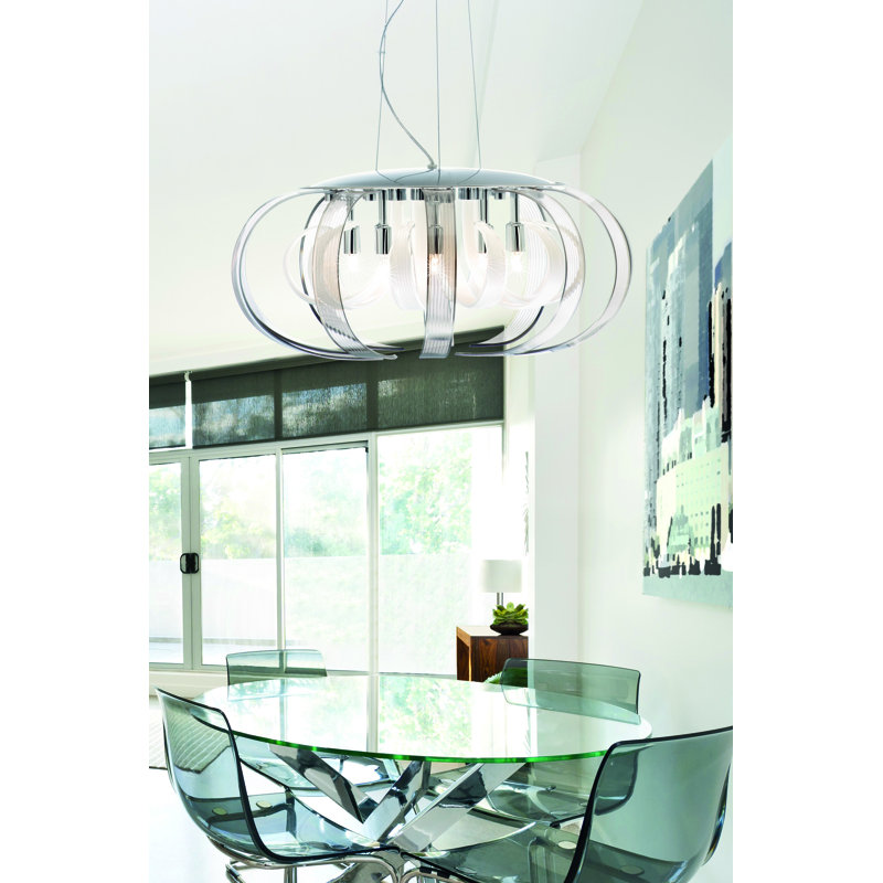 Willett 14 - Light Steel Pendant, White and smoke