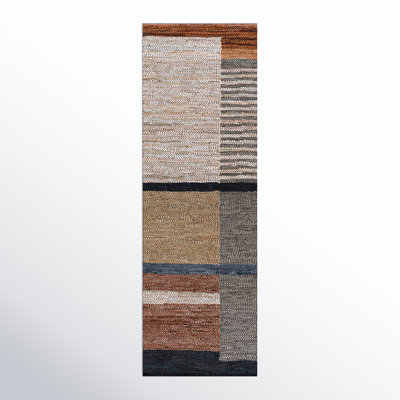 Pim Geometric Flatweave Brown/Light Beige/Medium Gray Area Rug