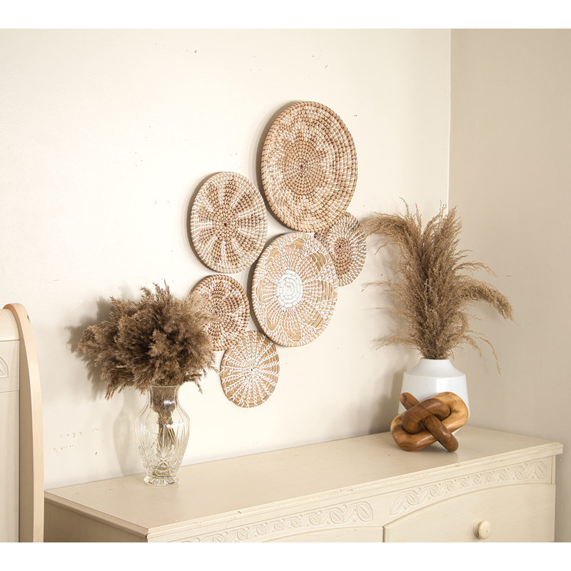 Handmade Plants & Flowers Wall Decor on 100% Natural Seagrass