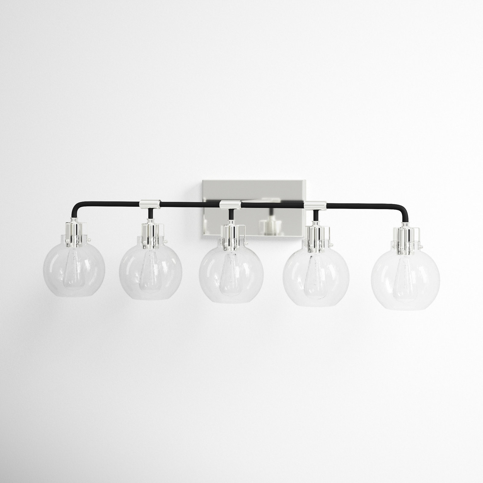 Byrne 5 Light Dimmable Vanity Light, Polished Nickel