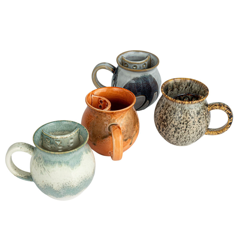 Artisanal Stoneware Mug With Integrated Teabag Holder