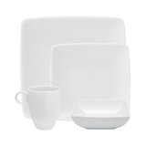 Carré White 4 Piece Porcelain China Dinnerware Set
