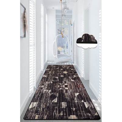 Premium Hall Carpet (5 x 10 Feet), 100% Polyester, 0.2 in Pile Height | Antibacterial, Non-Slip Felt Dot Underside, Machine Washable | Soft & Durable, Perfect for Living Room & Entryway Decor