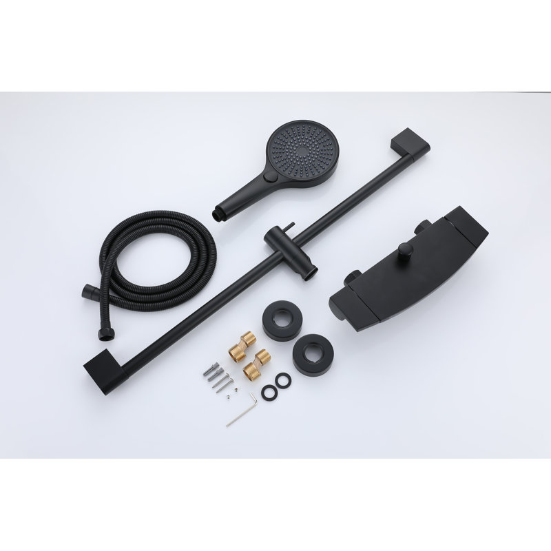 Matte Black Adjustable Wall Mounted Handheld Shower Faucet Set