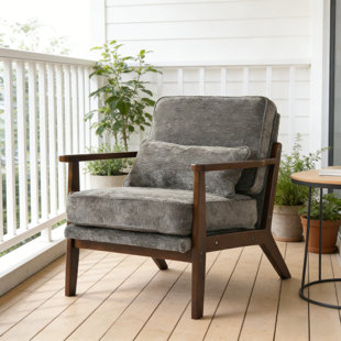 Fauteuil de salon beige avec accoudoirs lombaires et accoudoirs droits Mid-Century
