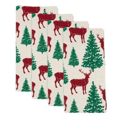 Ensemble de 4 serviettes de table en coton et en coton multicolores, l 20 po x L 20 po