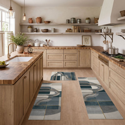 Tapis de cuisine géométriques abstraits et lavables antidérapants