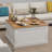 31.5" Farmhouse Coffee Table, Square Wood Center Table with Hinged Lift Top