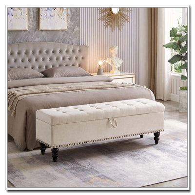 Banc de lit capitonné 59 po avec rangement