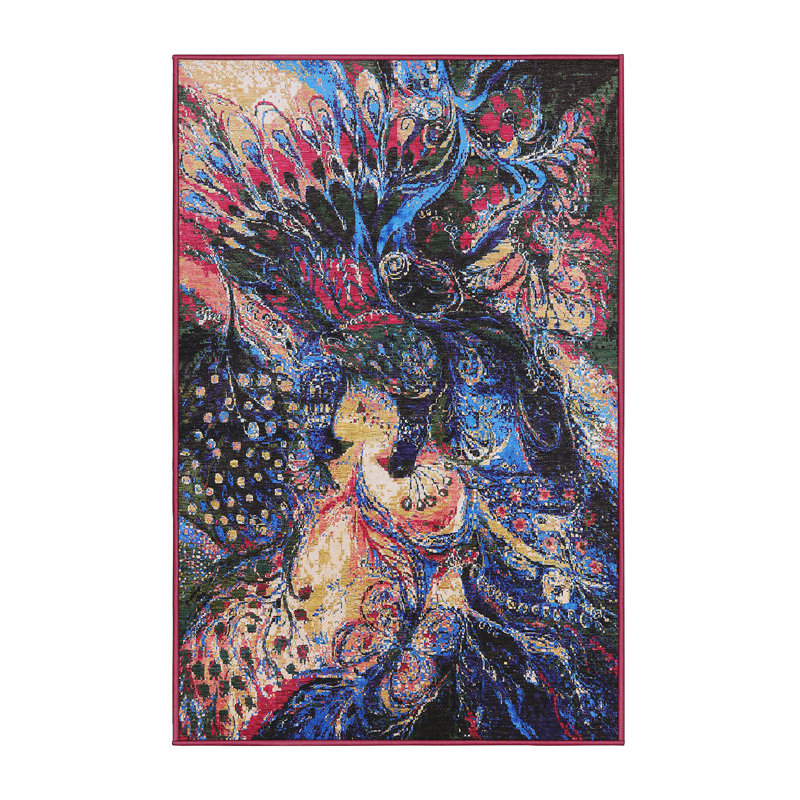Tapis noir / bleu, Rectangle 3 pi x 5 pi