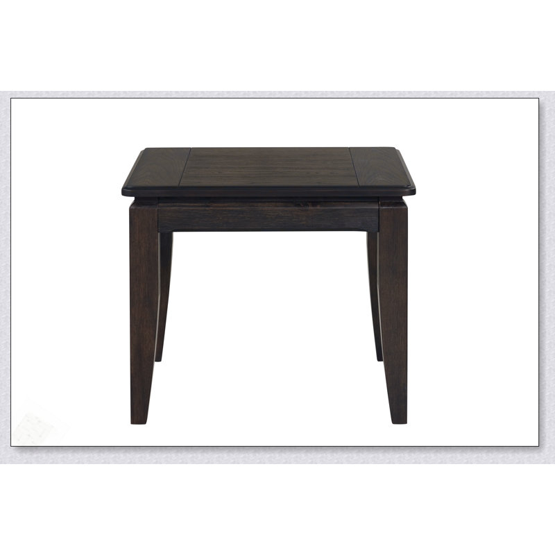 Table de bout avec finition café - placages d'orme durables, grain de bois riche et conception compacte pour une utilisation polyvalente dans tout espace de vie.