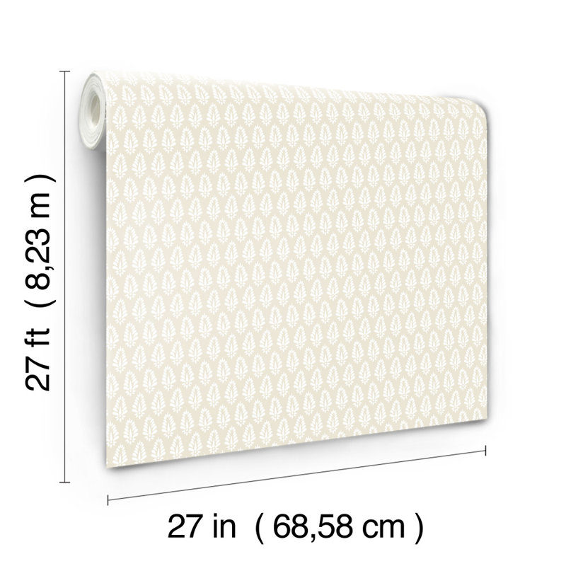 Rouleau de papier peint L 27 pi x l 27 po Mehndi, Beige