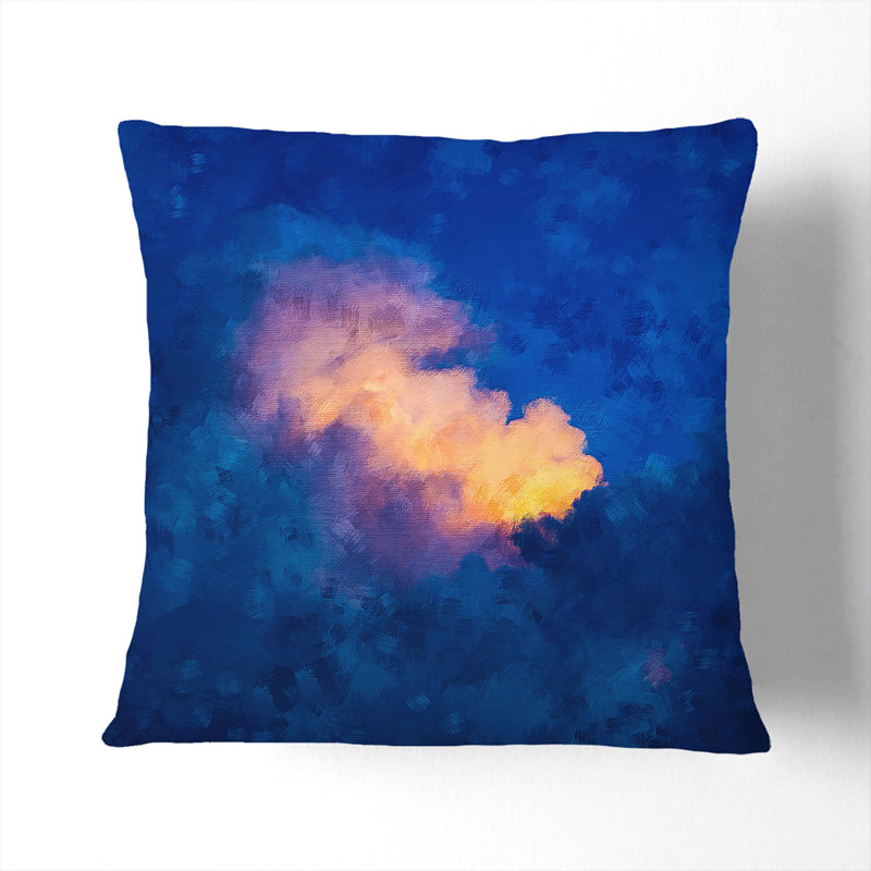 Light upon the Clouds Painting Cushion with Filling, 55cm H x 55cm W x 20cm D, Stone