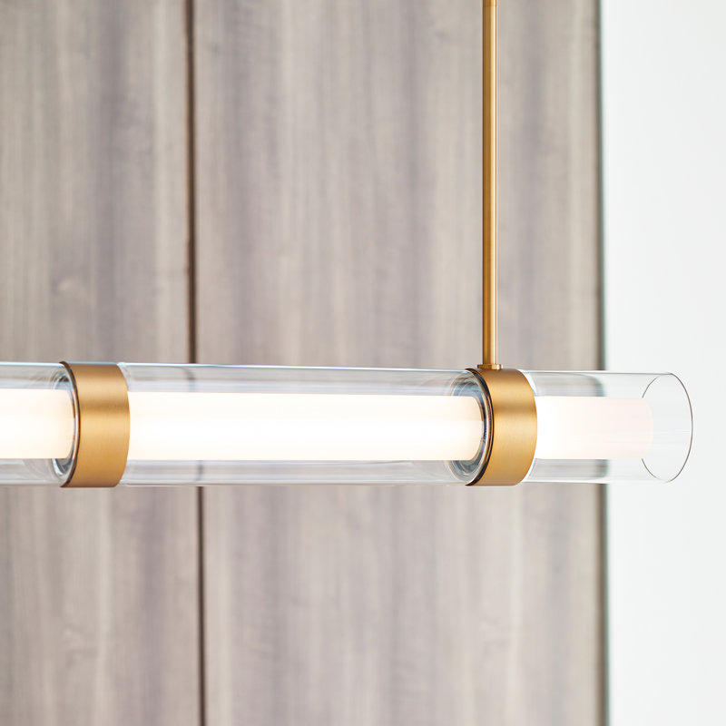 Wit 1 - Light LED Pendant, 6" H x 55.9" W x 3.9" D, Aged Brass