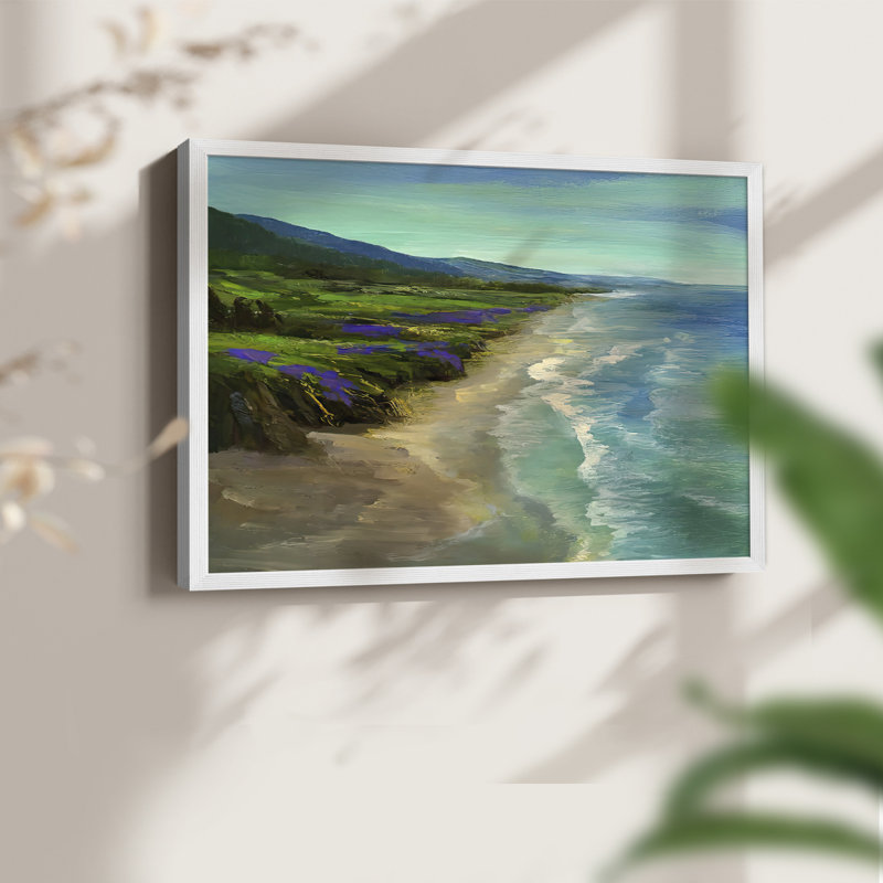 Montara Beach -Framed Print - Restickable, H 16 po x l 20 po, Blanc