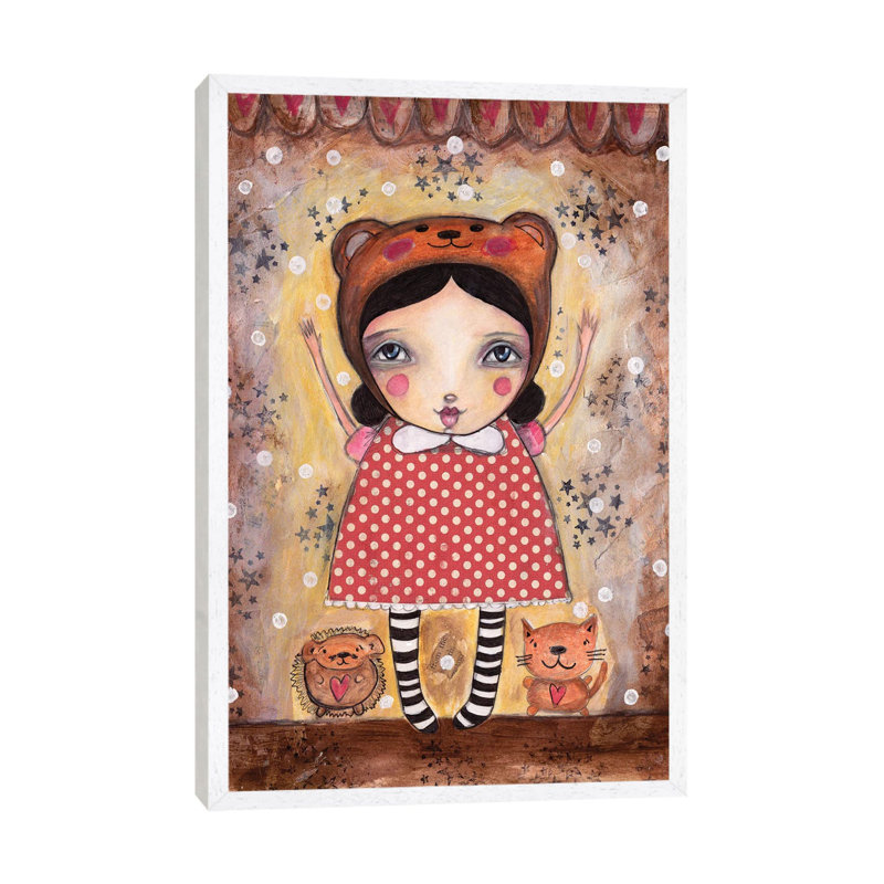 Yay by Tamara Laporte - Print on Canvas, 66.04 cm H x 45.72 cm W, White Framed
