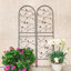 Paquet de 2 treillis de jardin en métal, antirouille et durable pour plantes grimpantes, support de fleurs d'extérieur avec décoration d'oiseaux-2111351156