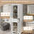 70.8" Freestanding Bathroom Vanity, 4 Doors & 1 Drawer, Adjustable Shelves, Damping Hinge Doors, Modern Elegant Space-Saving Storage