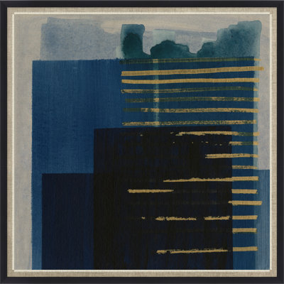 Wendover Art Group Indigo Contour 1 By Thom Filicia - Picture Frame Painting On Canvas In Blue