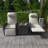Outdoor Rattan Two-Person Combination With Coffee Table, Adjustable-1131905978