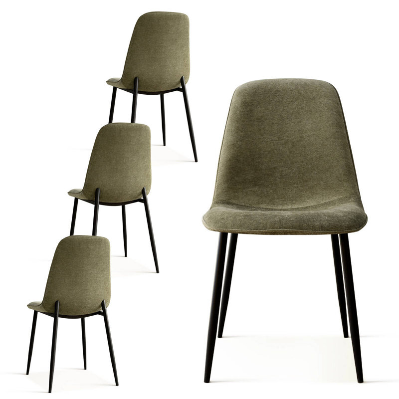 Chaise rembourrée en tissu Sheryl, Vert