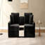 Canapé modulaire rembourré 95,7 po avec accoudoirs de rangement et console centrale pour salon Modern-903737637