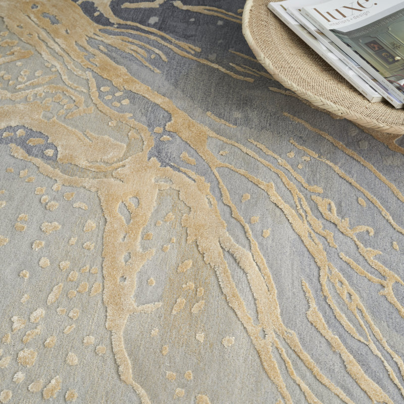 Chamarra Abstract Wool Area Rug, Rectangle 114 x 175cm