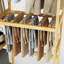Bamboo Garment Rack Clothes Stand With Clothing Storage Shelves Open Wardrobe Organizer