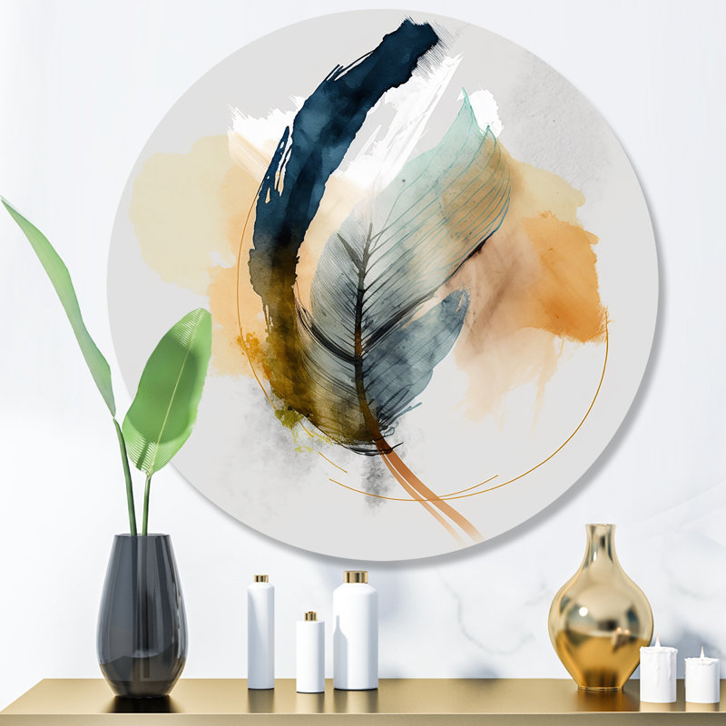 Green Artful Philodenron Leaf II - Leaves Round Wall Art on Metal, 23" H x 23" W x 1" D