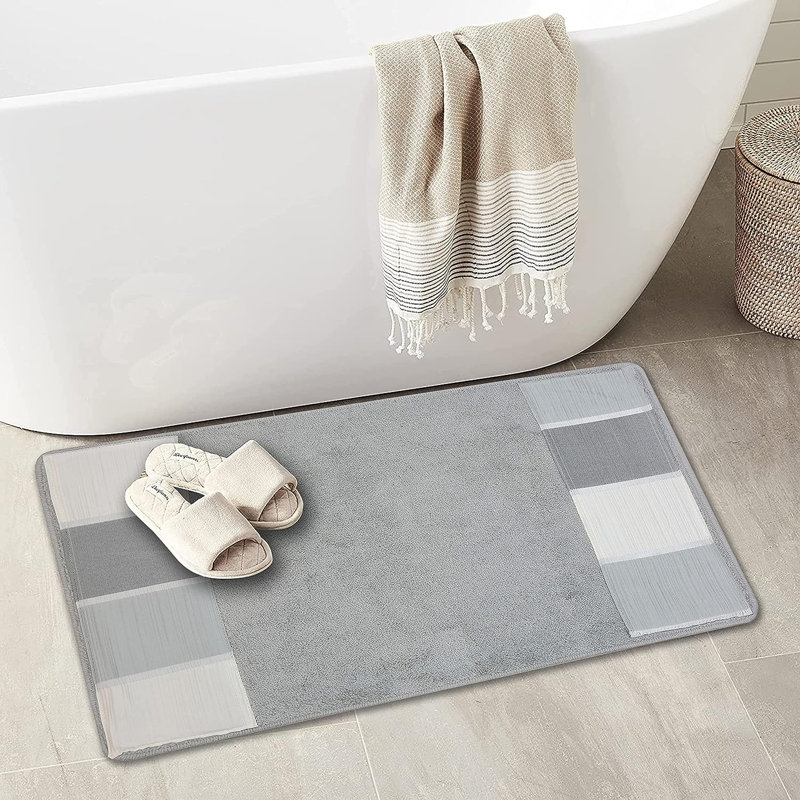 Anjolena Memory Foam Non-Slip Bath Rug, Rectangle 21" x 34"