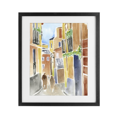 Calles de Madrid Architecture Framed Print Under Glass, design by June Erica Vess
