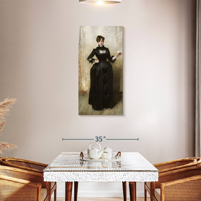 Dame avec la rose Charlotte Louise Burckhardt 1882, H 42 po x l 21 po