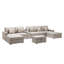 Canapé modulaire à méridienne double 7 pièces en tissu lin avec pattes interchangeables, repose-pieds, oreillers et USB-307130031